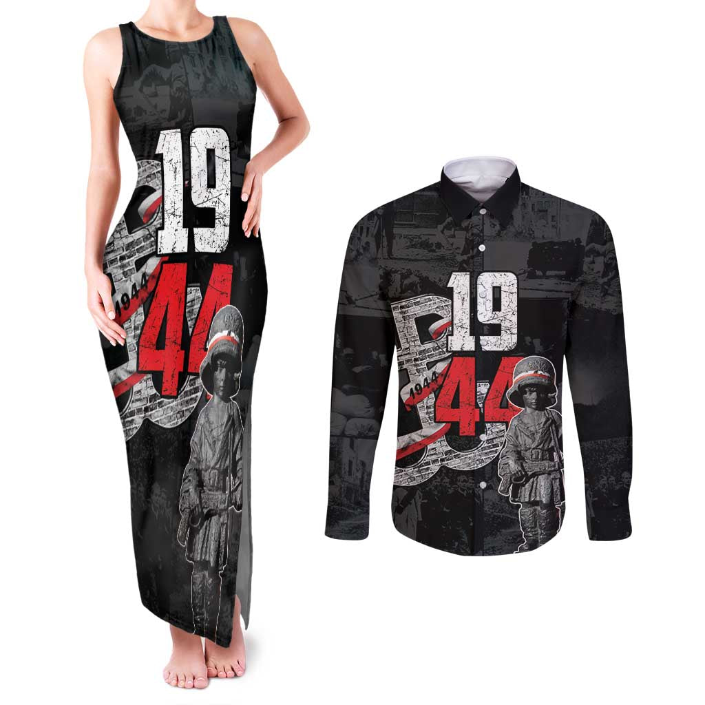 Warsaw Uprising 1944 Couples Matching Tank Maxi Dress and Long Sleeve Button Shirt Polska Walczy WWII Insurrectionist