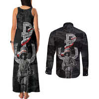 Warsaw Uprising 1944 Couples Matching Tank Maxi Dress and Long Sleeve Button Shirt Polska Walczy WWII Insurrectionist