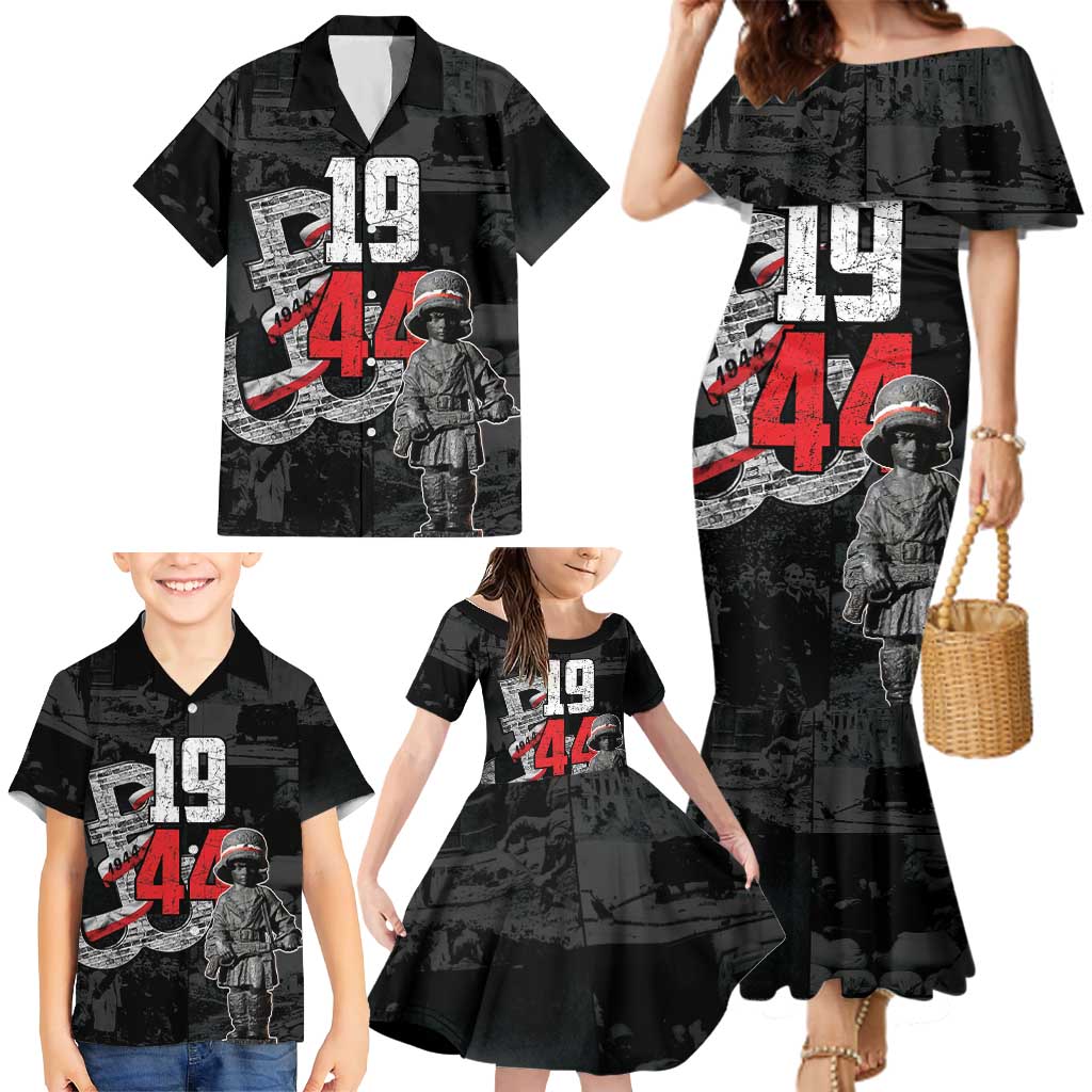 Warsaw Uprising 1944 Family Matching Mermaid Dress and Hawaiian Shirt Polska Walczy WWII Insurrectionist