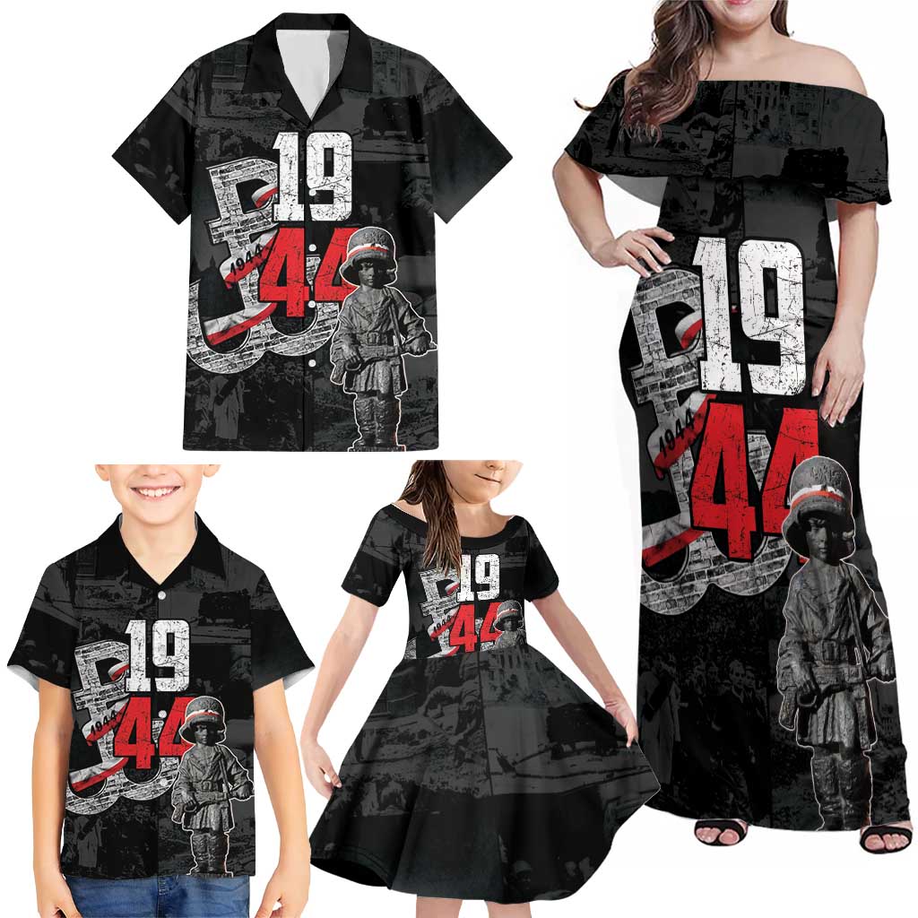 Warsaw Uprising 1944 Family Matching Off Shoulder Maxi Dress and Hawaiian Shirt Polska Walczy WWII Insurrectionist