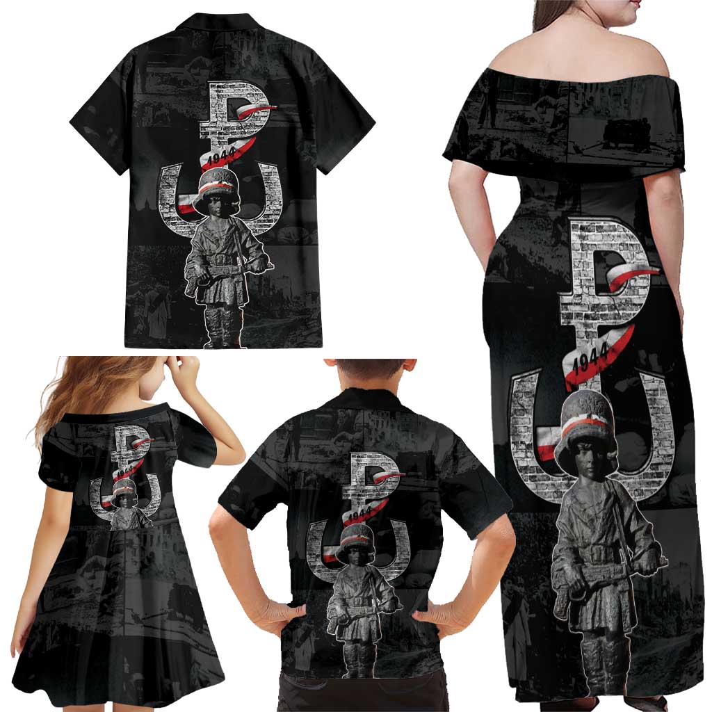 Warsaw Uprising 1944 Family Matching Off Shoulder Maxi Dress and Hawaiian Shirt Polska Walczy WWII Insurrectionist