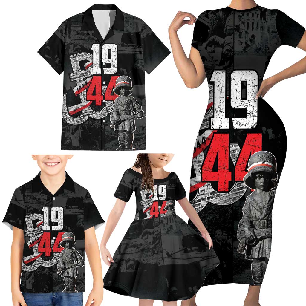 Warsaw Uprising 1944 Family Matching Short Sleeve Bodycon Dress and Hawaiian Shirt Polska Walczy WWII Insurrectionist