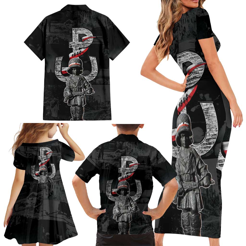 Warsaw Uprising 1944 Family Matching Short Sleeve Bodycon Dress and Hawaiian Shirt Polska Walczy WWII Insurrectionist
