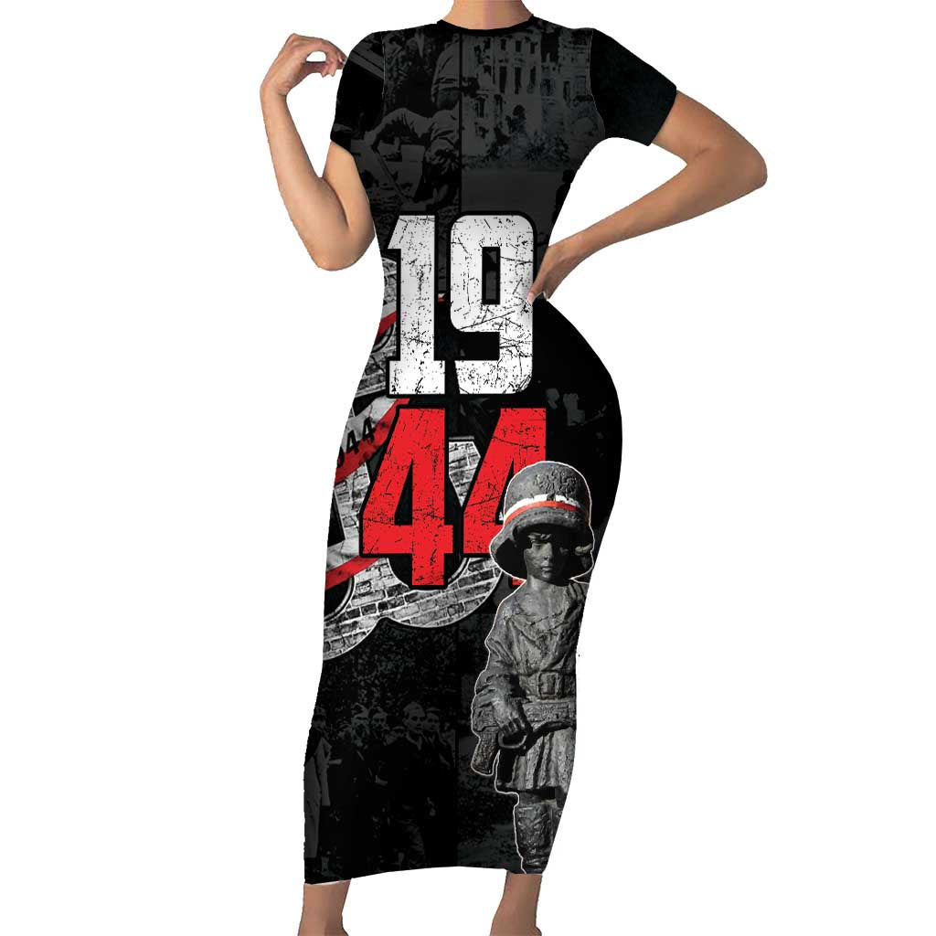 Warsaw Uprising 1944 Short Sleeve Bodycon Dress Polska Walczy WWII Insurrectionist
