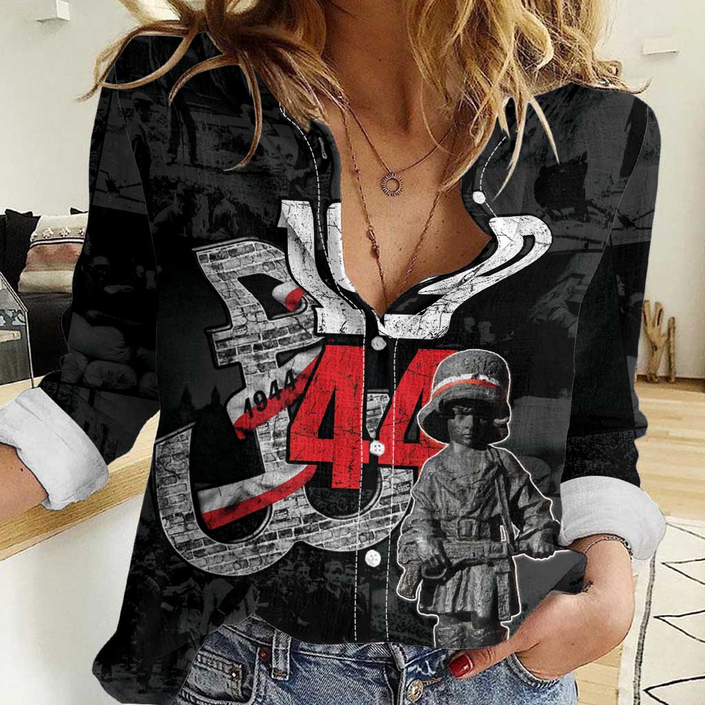 Warsaw Uprising 1944 Women Casual Shirt Polska Walczy WWII Insurrectionist