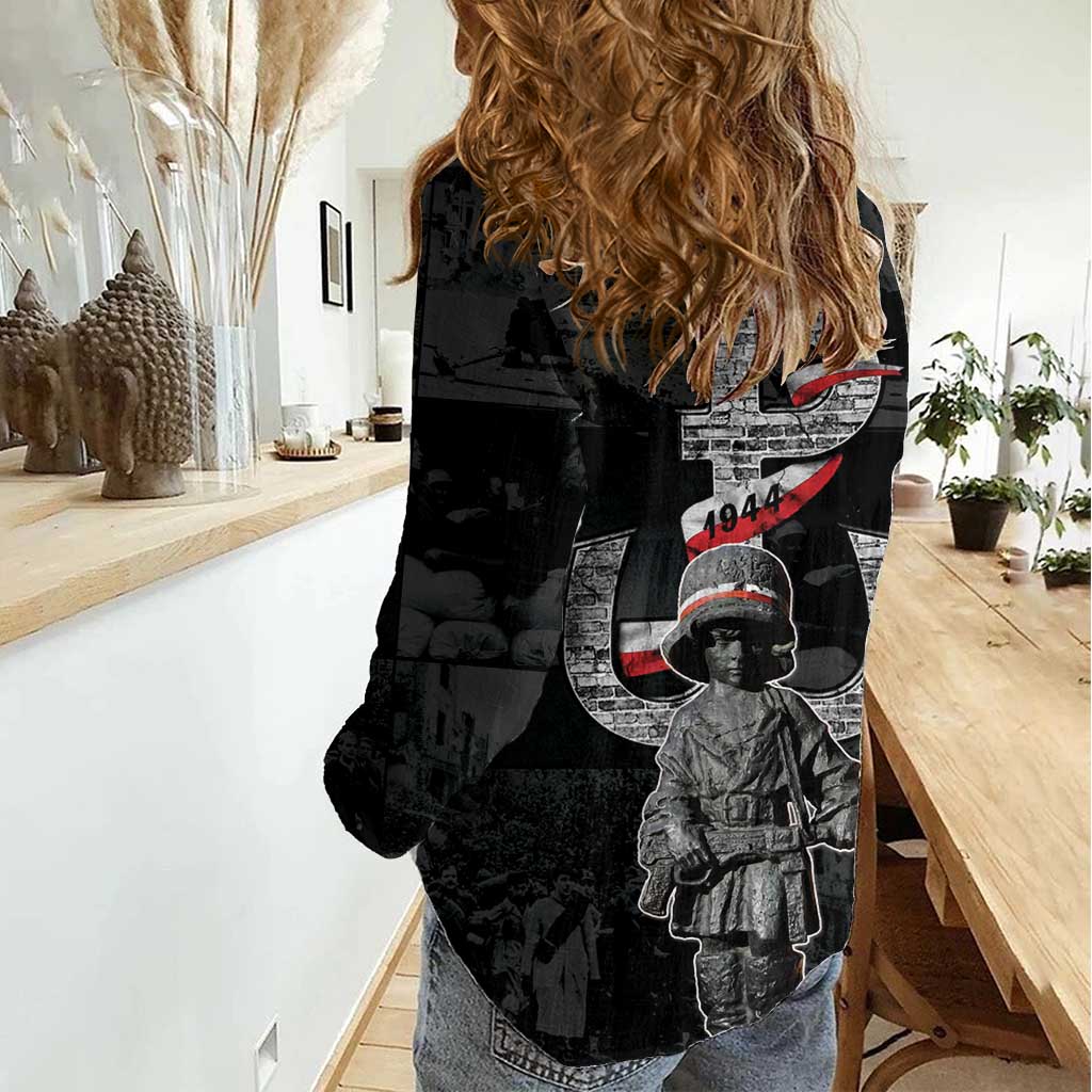 Warsaw Uprising 1944 Women Casual Shirt Polska Walczy WWII Insurrectionist