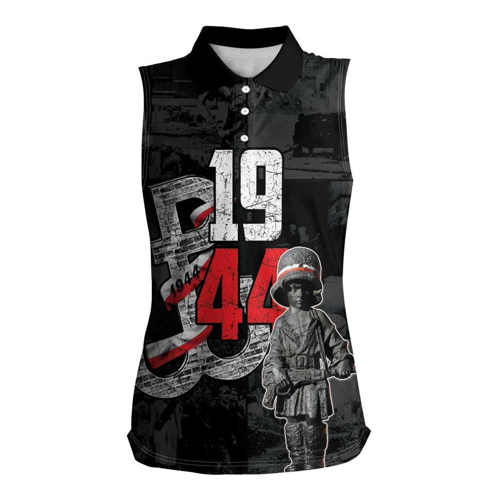 Warsaw Uprising 1944 Women Sleeveless Polo Shirt Polska Walczy WWII Insurrectionist