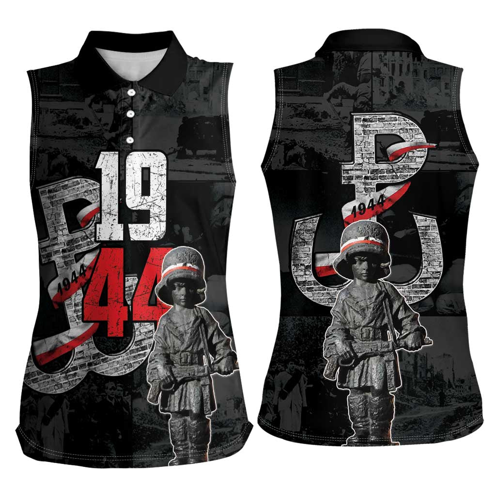 Warsaw Uprising 1944 Women Sleeveless Polo Shirt Polska Walczy WWII Insurrectionist