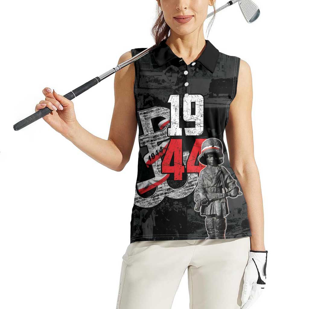 Warsaw Uprising 1944 Women Sleeveless Polo Shirt Polska Walczy WWII Insurrectionist