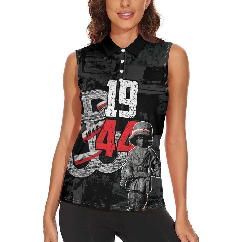 Warsaw Uprising 1944 Women Sleeveless Polo Shirt Polska Walczy WWII Insurrectionist