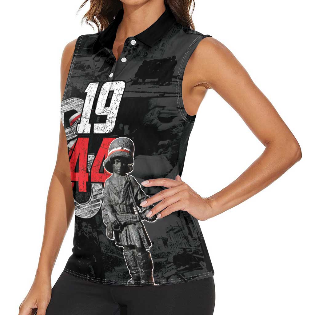 Warsaw Uprising 1944 Women Sleeveless Polo Shirt Polska Walczy WWII Insurrectionist