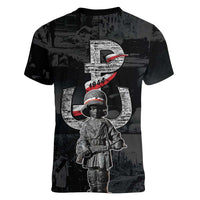Warsaw Uprising 1944 Women V-Neck T-Shirt Polska Walczy WWII Insurrectionist