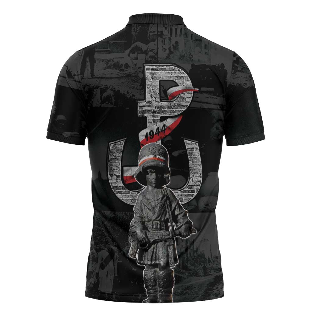 Warsaw Uprising 1944 Zipper Polo Shirt Polska Walczy WWII Insurrectionist