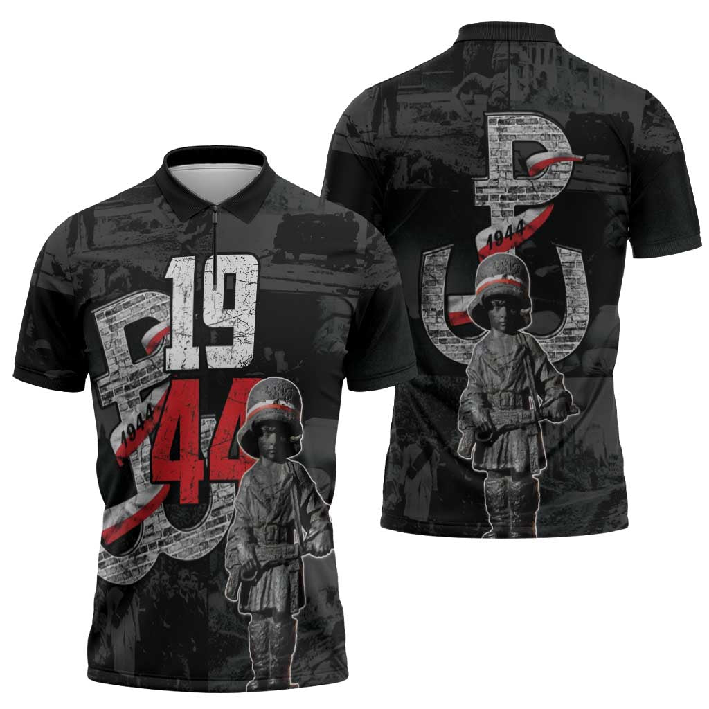 Warsaw Uprising 1944 Zipper Polo Shirt Polska Walczy WWII Insurrectionist
