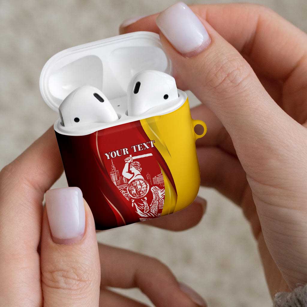 Warsaw Capital of Poland Personalized AirPods Case Syrenka Warszawska Sporty Style
