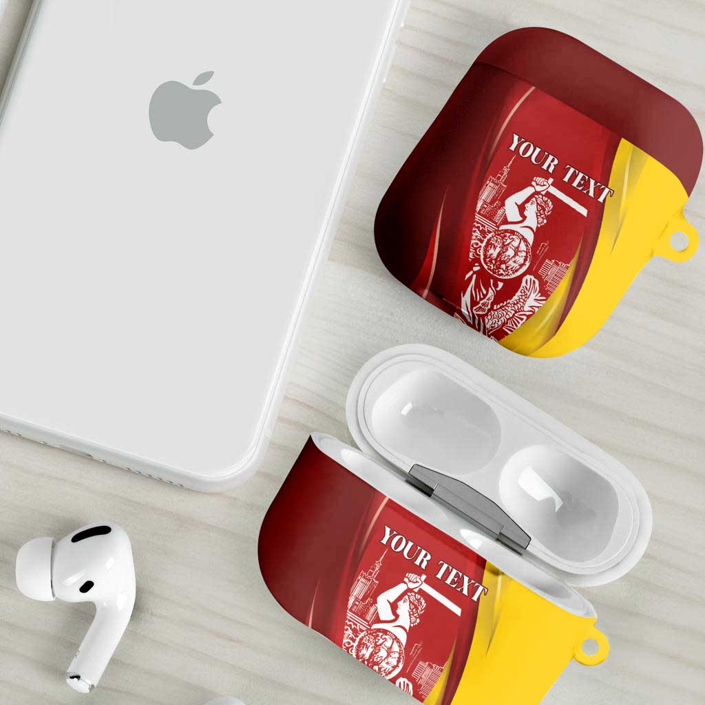 Warsaw Capital of Poland Personalized AirPods Case Syrenka Warszawska Sporty Style