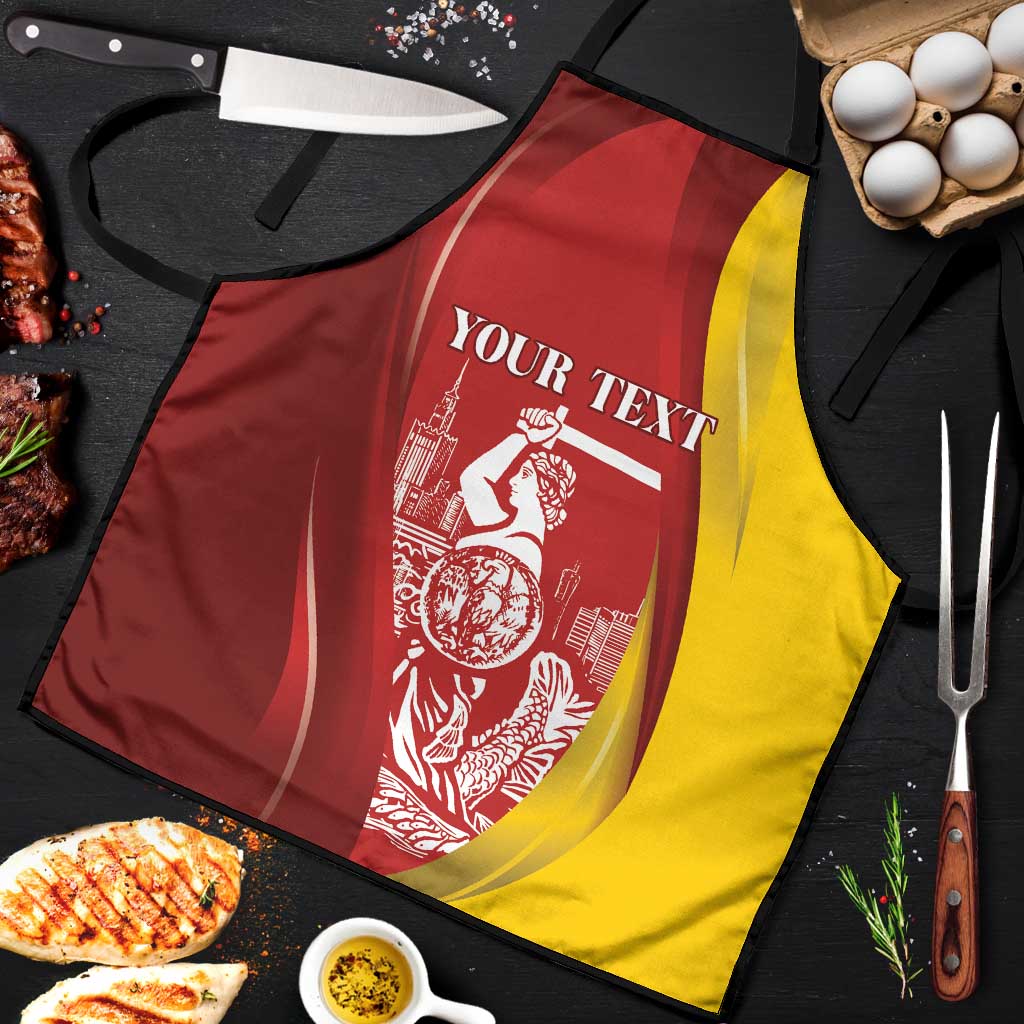 Warsaw Capital of Poland Personalized Apron Syrenka Warszawska Sporty Style