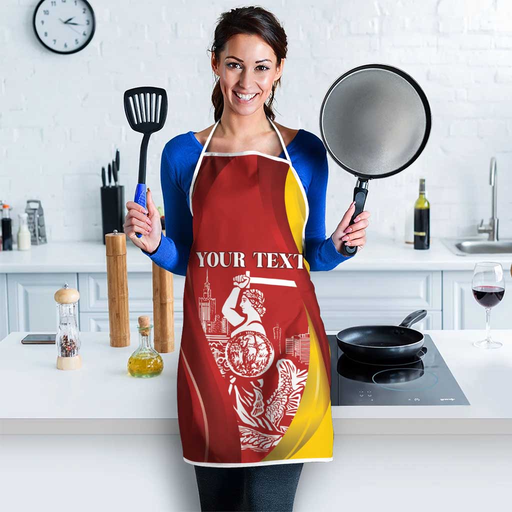 Warsaw Capital of Poland Personalized Apron Syrenka Warszawska Sporty Style