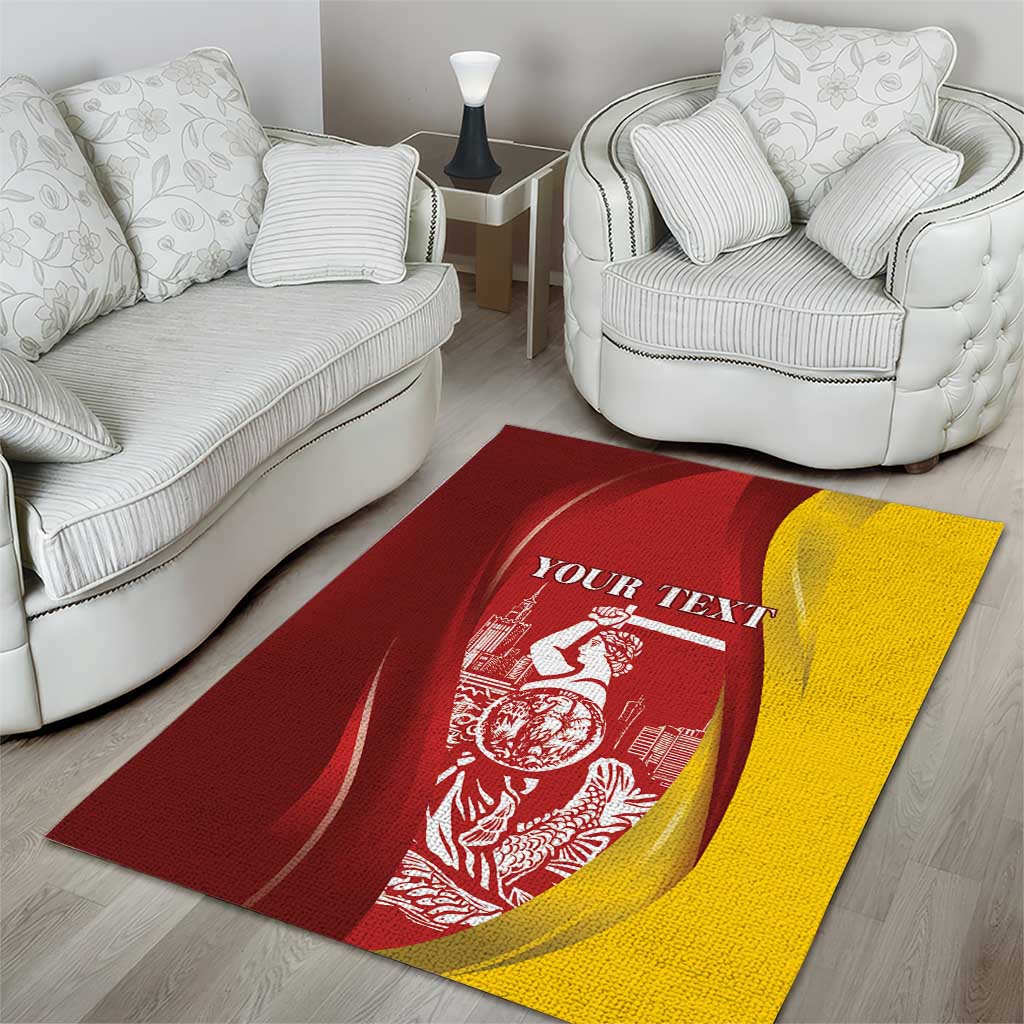 Warsaw Capital of Poland Personalized Area Rug Syrenka Warszawska Sporty Style