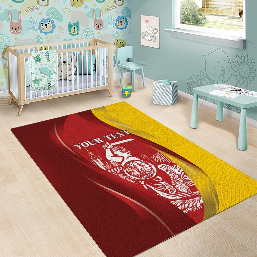 Warsaw Capital of Poland Personalized Area Rug Syrenka Warszawska Sporty Style