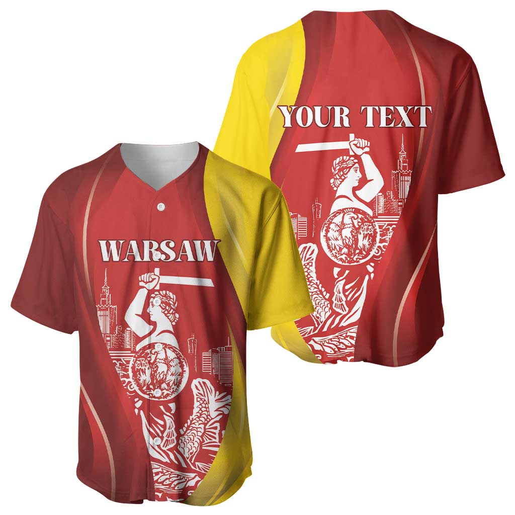 Warsaw Capital of Poland Personalized Baseball Jersey Syrenka Warszawska Sporty Style