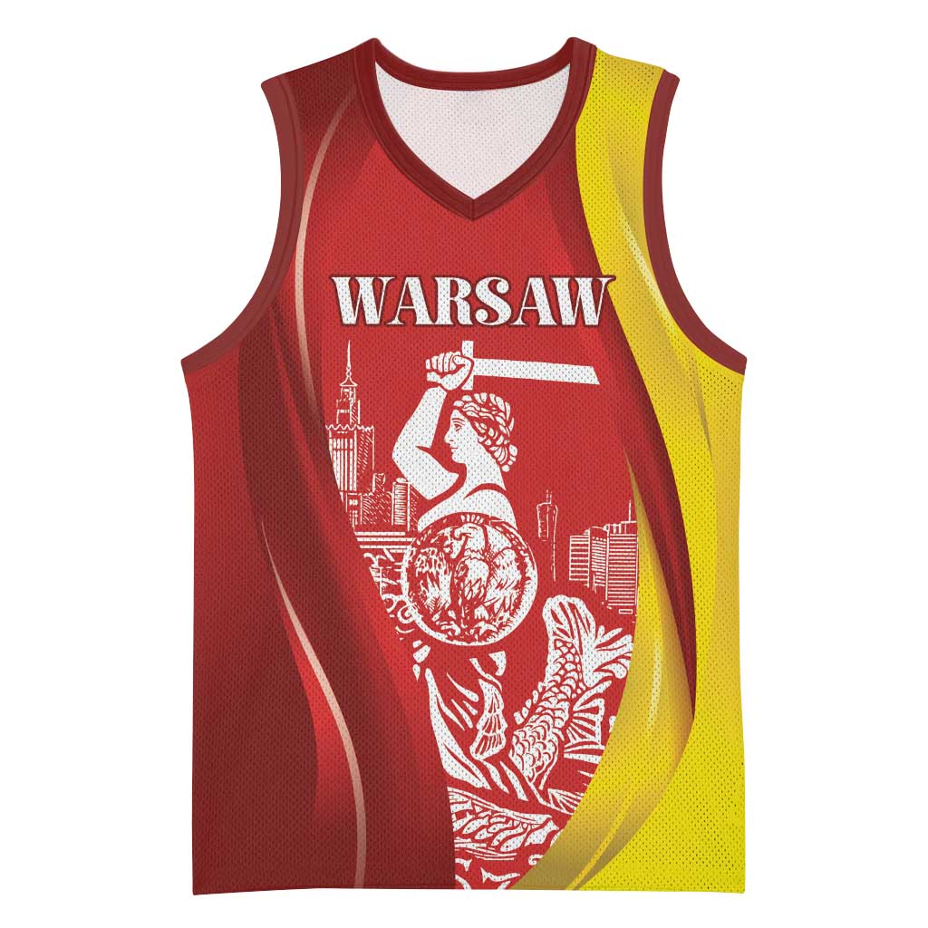 Warsaw Capital of Poland Personalized Basketball Jersey Syrenka Warszawska Sporty Style