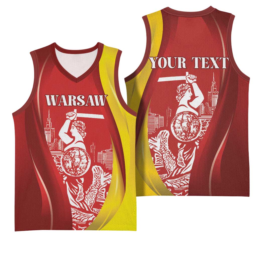 Warsaw Capital of Poland Personalized Basketball Jersey Syrenka Warszawska Sporty Style