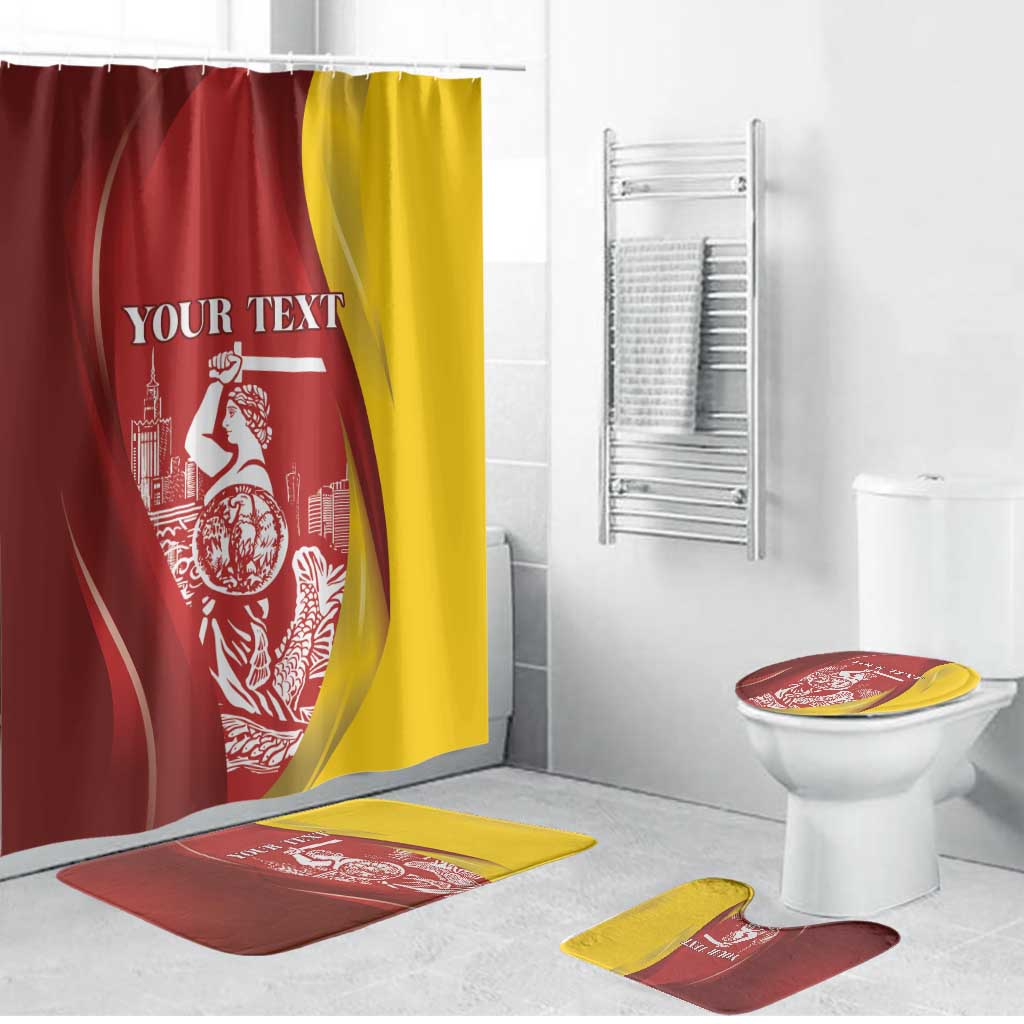 Warsaw Capital of Poland Personalized Bathroom Set Syrenka Warszawska Sporty Style