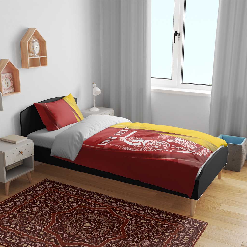 Warsaw Capital of Poland Personalized Bedding Set Syrenka Warszawska Sporty Style