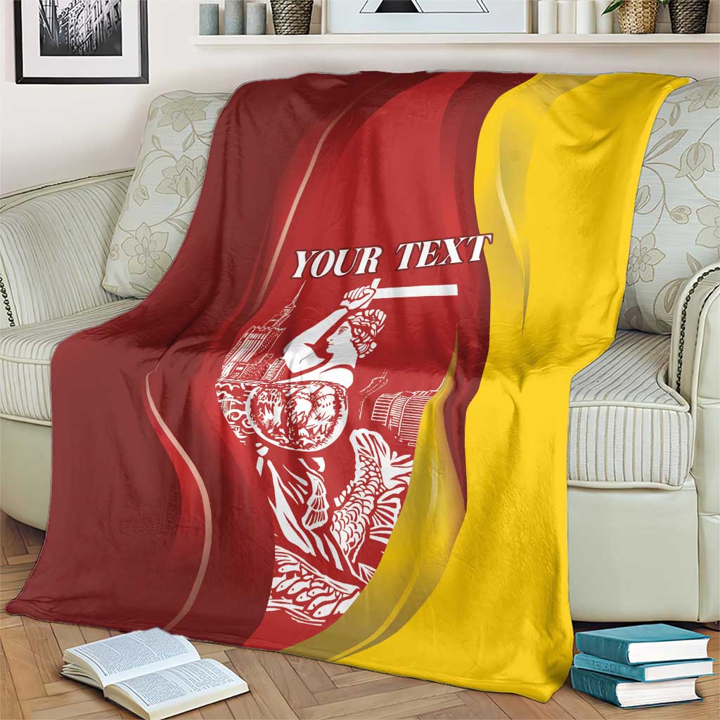 Warsaw Capital of Poland Personalized Blanket Syrenka Warszawska Sporty Style