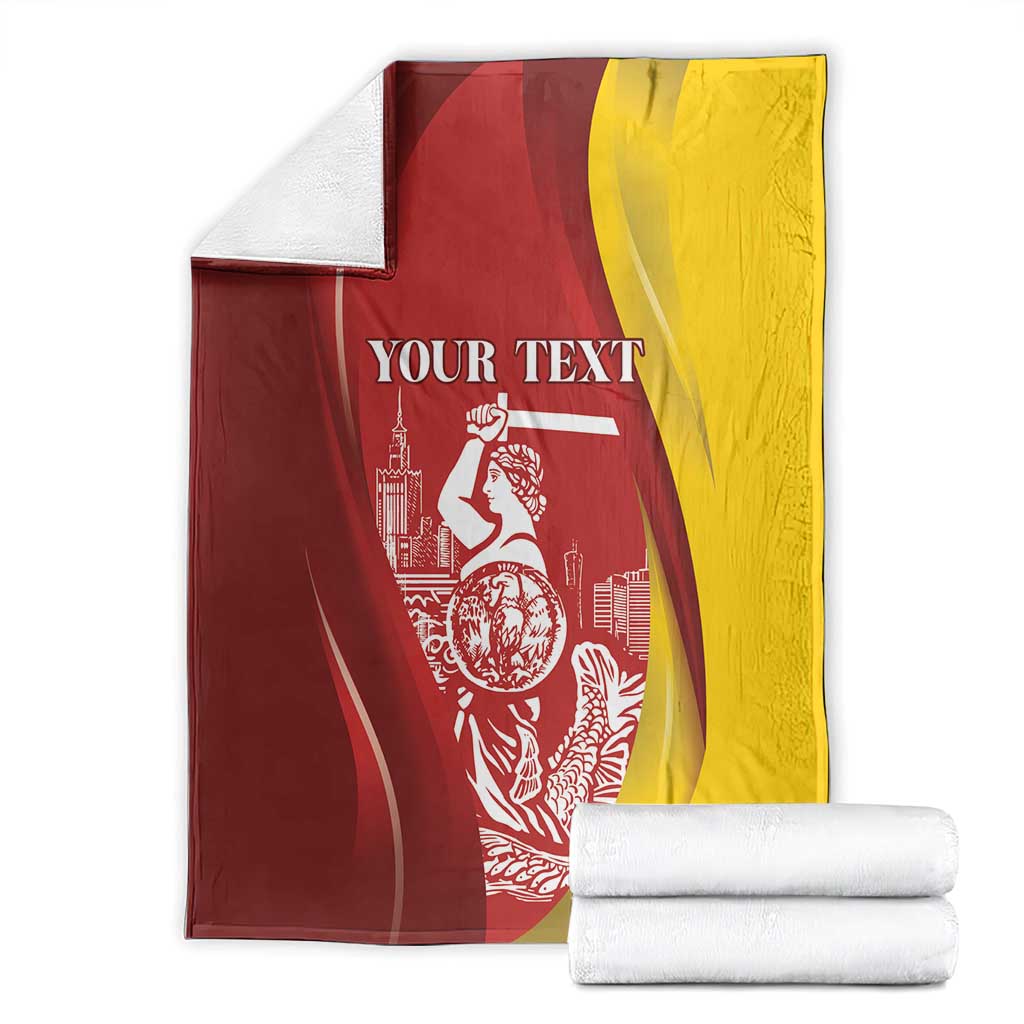 Warsaw Capital of Poland Personalized Blanket Syrenka Warszawska Sporty Style