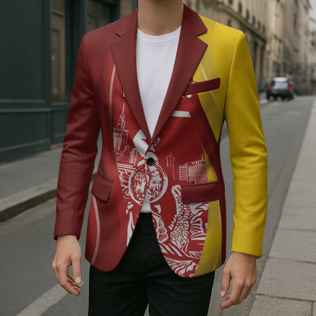 Warsaw Capital of Poland Personalized Blazer Syrenka Warszawska Sporty Style