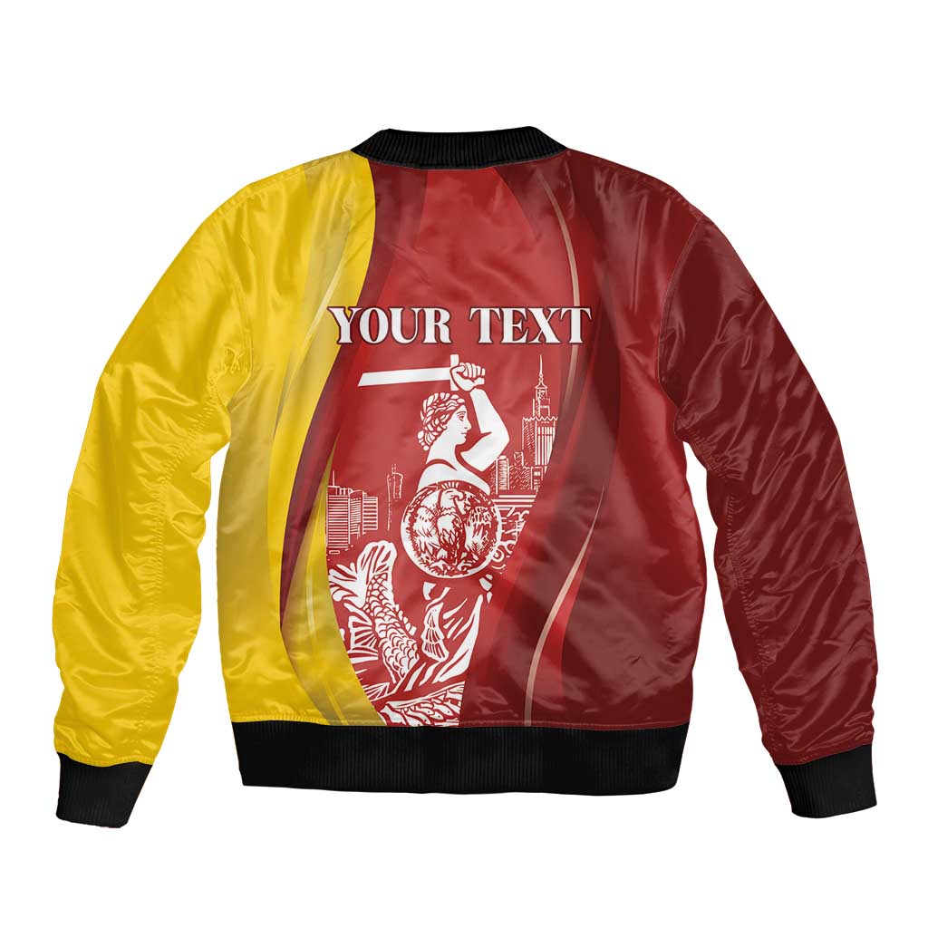 Warsaw Capital of Poland Personalized Bomber Jacket Syrenka Warszawska Sporty Style