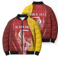 Warsaw Capital of Poland Personalized Bomber Puffer Jacket Syrenka Warszawska Sporty Style