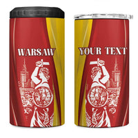 Warsaw Capital of Poland Personalized 4 in 1 Can Cooler Tumbler Syrenka Warszawska Sporty Style
