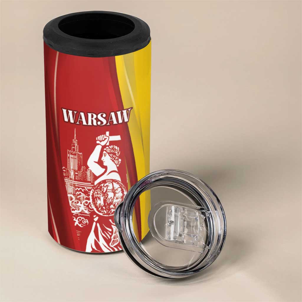 Warsaw Capital of Poland Personalized 4 in 1 Can Cooler Tumbler Syrenka Warszawska Sporty Style