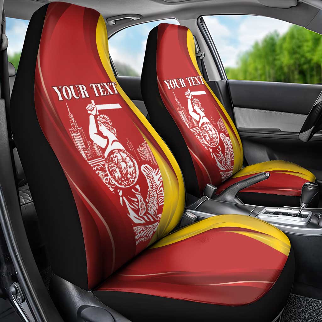 Warsaw Capital of Poland Personalized Car Seat Cover Syrenka Warszawska Sporty Style