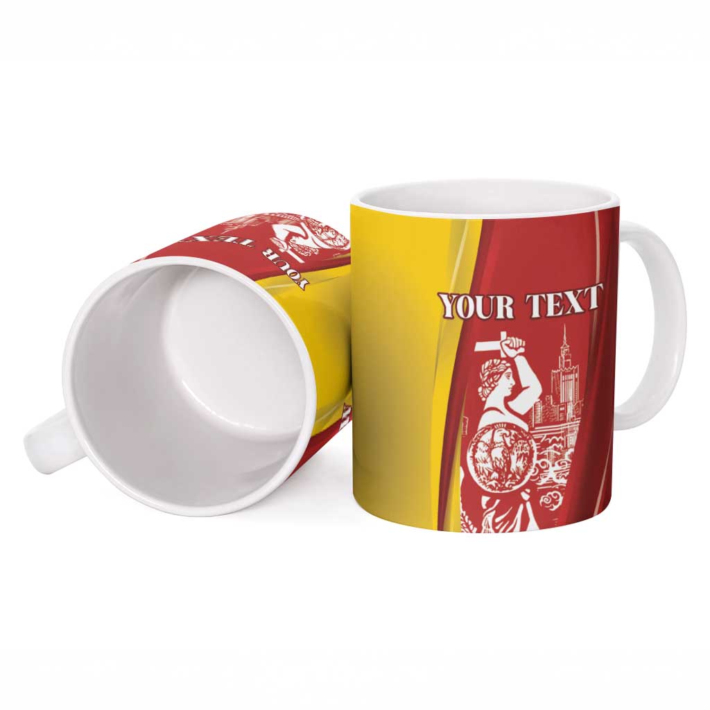 Warsaw Capital of Poland Personalized Ceramic Mug Syrenka Warszawska Sporty Style