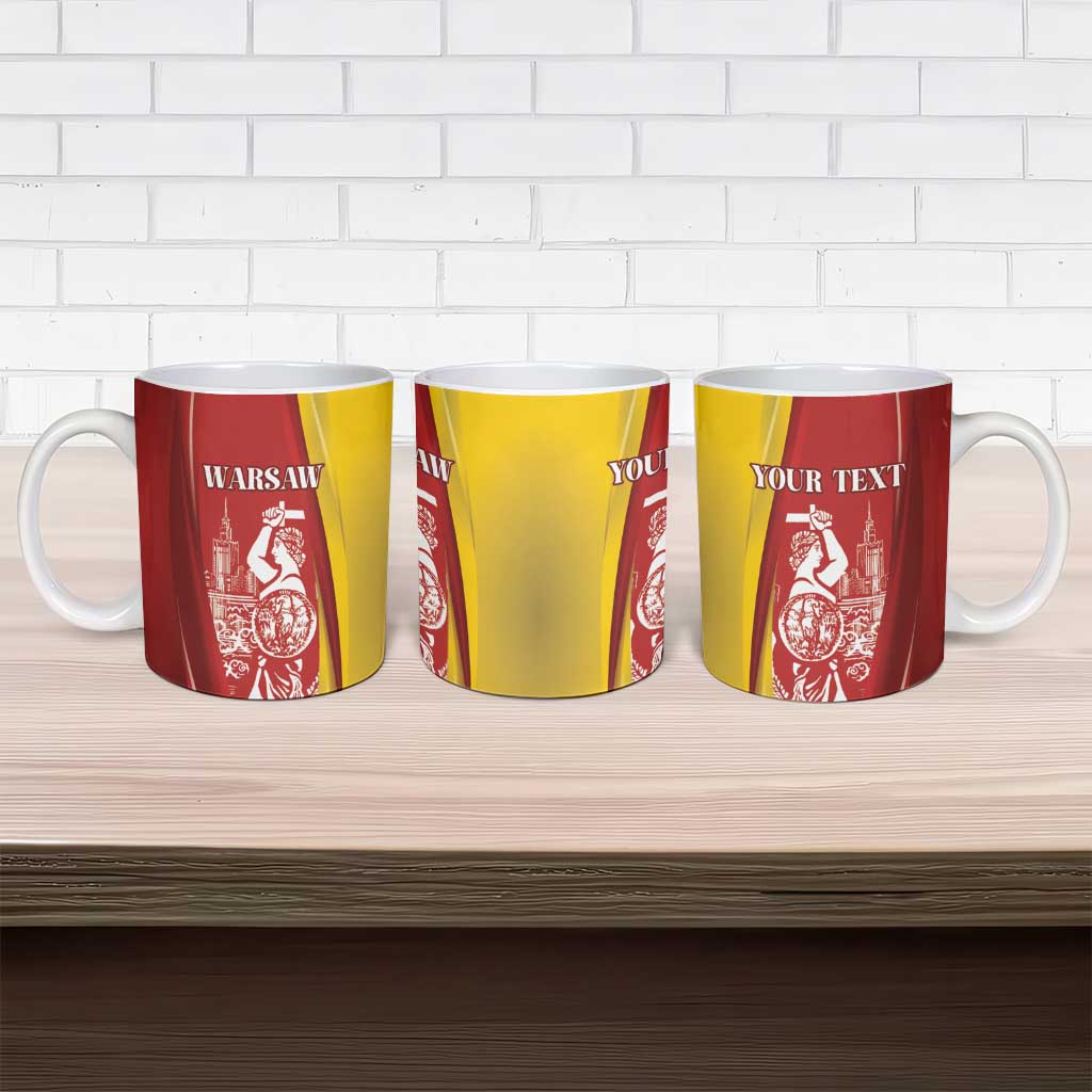 Warsaw Capital of Poland Personalized Ceramic Mug Syrenka Warszawska Sporty Style