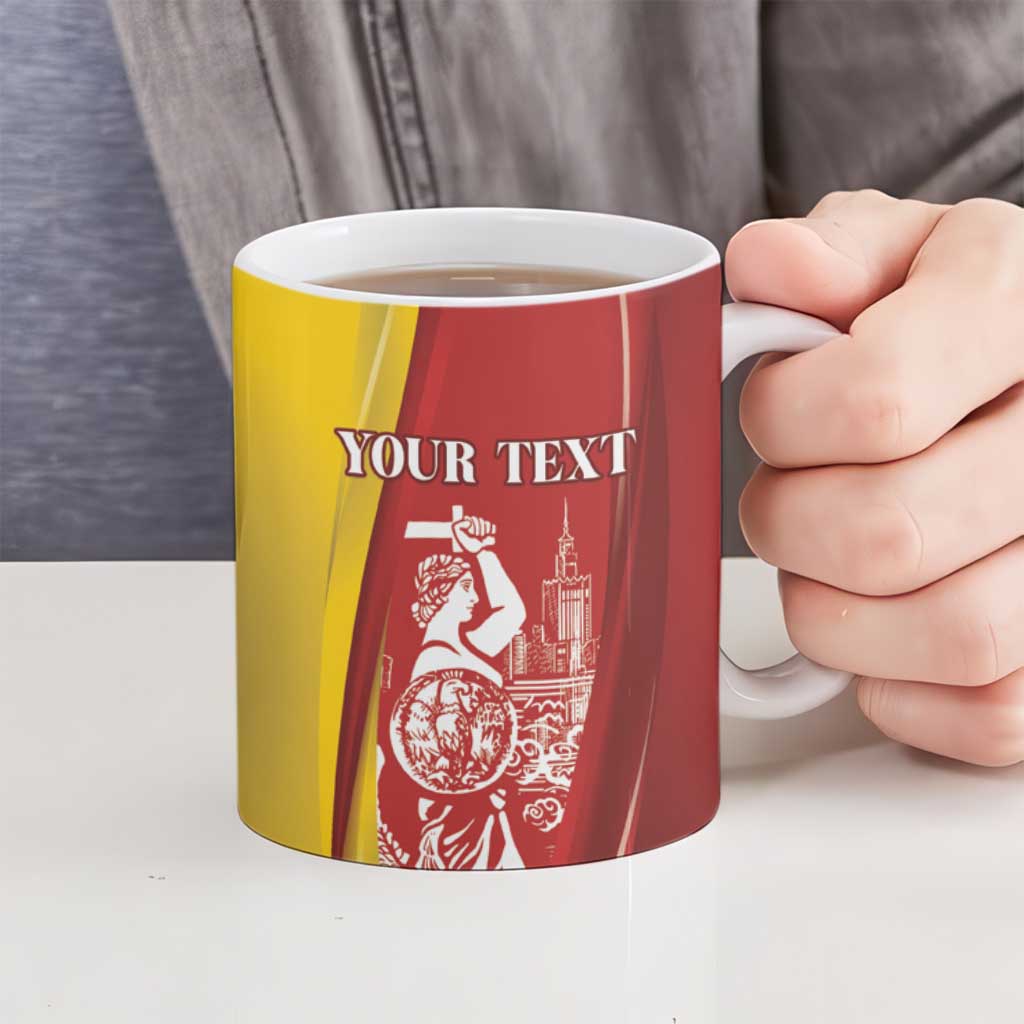 Warsaw Capital of Poland Personalized Ceramic Mug Syrenka Warszawska Sporty Style