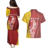 Warsaw Capital of Poland Personalized Couples Matching Puletasi and Hawaiian Shirt Syrenka Warszawska Sporty Style