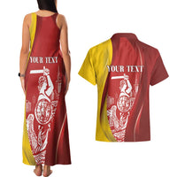 Warsaw Capital of Poland Personalized Couples Matching Tank Maxi Dress and Hawaiian Shirt Syrenka Warszawska Sporty Style