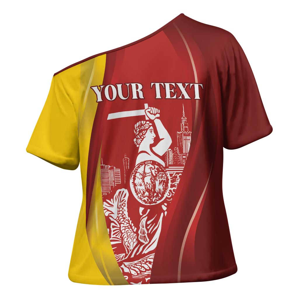 Warsaw Capital of Poland Personalized Cross Shoulder Shirt Syrenka Warszawska Sporty Style