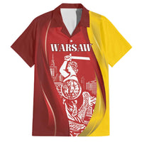 Warsaw Capital of Poland Personalized Family Matching Off Shoulder Maxi Dress and Hawaiian Shirt Syrenka Warszawska Sporty Style