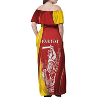 Warsaw Capital of Poland Personalized Family Matching Off Shoulder Maxi Dress and Hawaiian Shirt Syrenka Warszawska Sporty Style