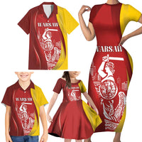 Warsaw Capital of Poland Personalized Family Matching Short Sleeve Bodycon Dress and Hawaiian Shirt Syrenka Warszawska Sporty Style