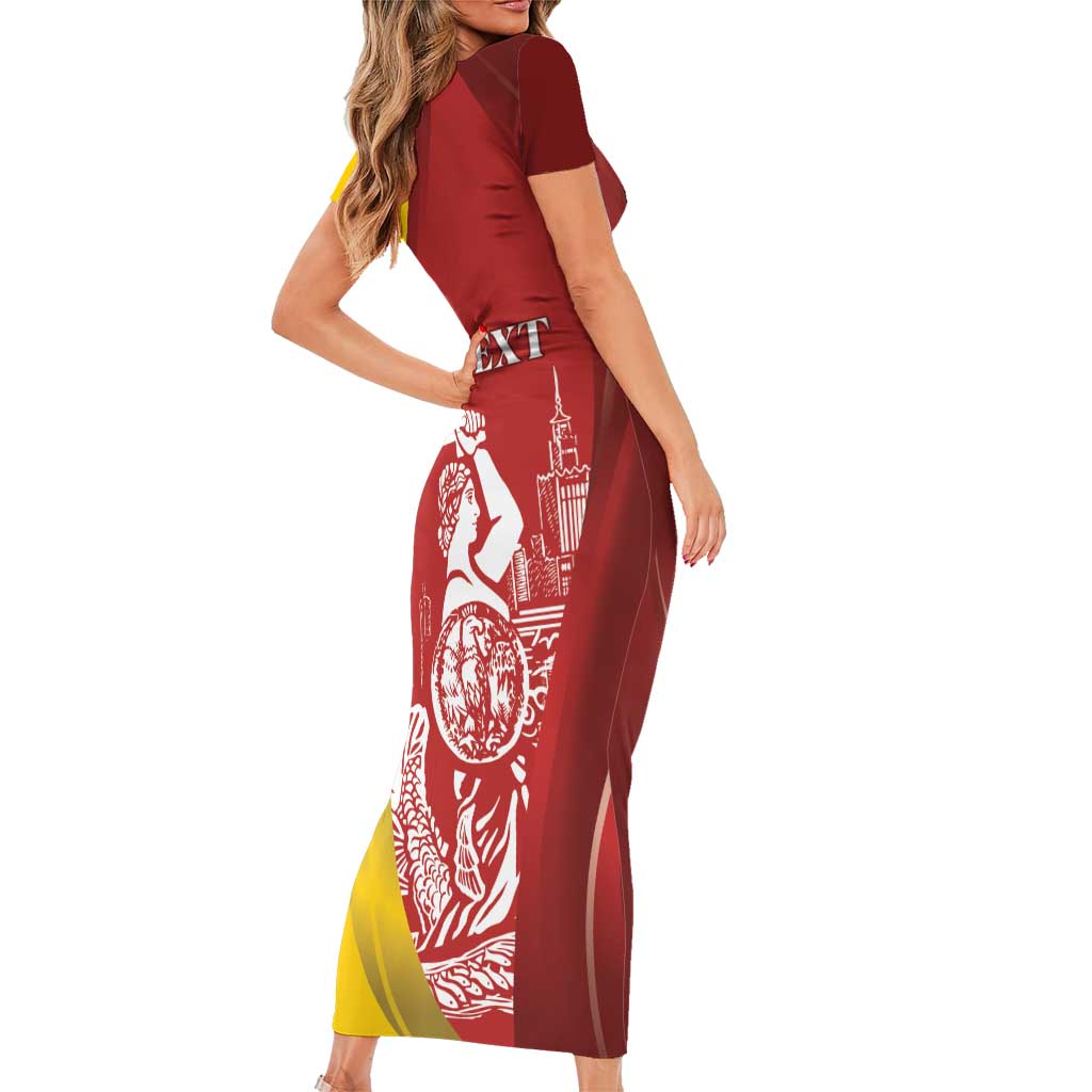 Warsaw Capital of Poland Personalized Family Matching Short Sleeve Bodycon Dress and Hawaiian Shirt Syrenka Warszawska Sporty Style