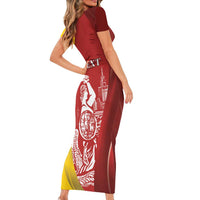 Warsaw Capital of Poland Personalized Family Matching Short Sleeve Bodycon Dress and Hawaiian Shirt Syrenka Warszawska Sporty Style