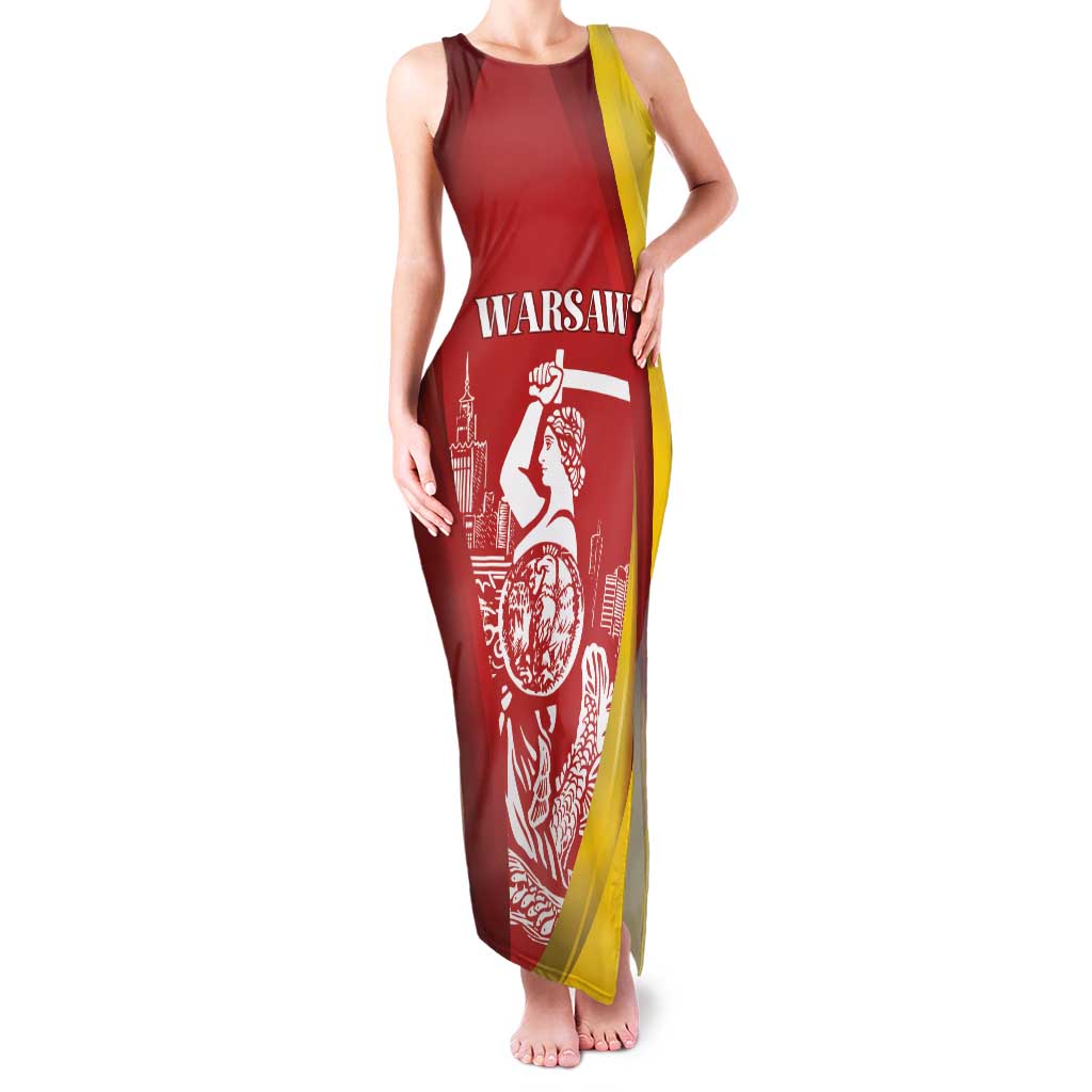 Warsaw Capital of Poland Personalized Family Matching Tank Maxi Dress and Hawaiian Shirt Syrenka Warszawska Sporty Style