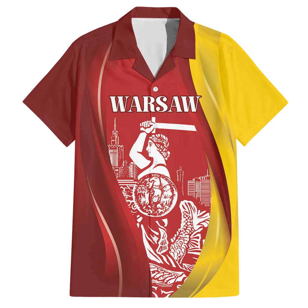 Warsaw Capital of Poland Personalized Hawaiian Shirt Syrenka Warszawska Sporty Style